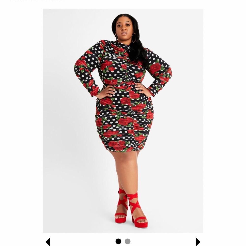 Rose and Polka Dot Bodycon